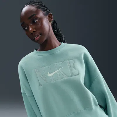 Nike Women's  Sportswear Phoenix Fleece Oversized Crew-neck Sweatshirt In Green