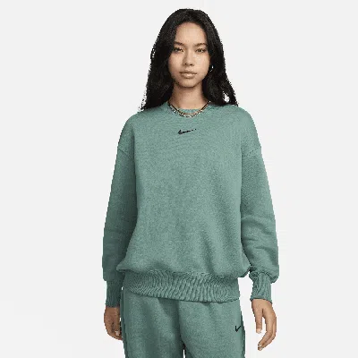 Nike Women's  Sportswear Phoenix Fleece Oversized Crew-neck Sweatshirt In Green