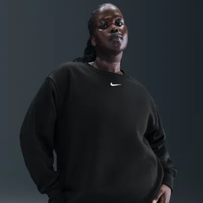 Nike Women's  Sportswear Phoenix Fleece Oversized Crew-neck Sweatshirt (plus Size) In Black