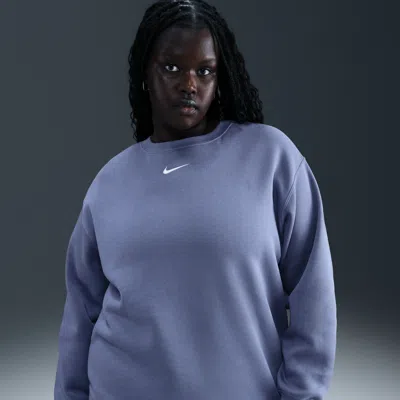 Nike Women's  Sportswear Phoenix Fleece Oversized Crew-neck Sweatshirt (plus Size) In Blue