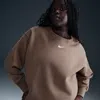 Nike Women's  Sportswear Phoenix Fleece Oversized Crew-neck Sweatshirt (plus Size) In Brown