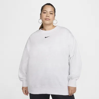Nike Women's  Sportswear Phoenix Fleece Oversized Crew-neck Sweatshirt (plus Size) In Brown