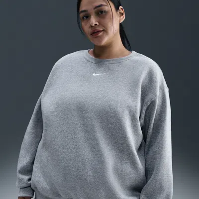 Nike Women's  Sportswear Phoenix Fleece Oversized Crew-neck Sweatshirt (plus Size) In Gray