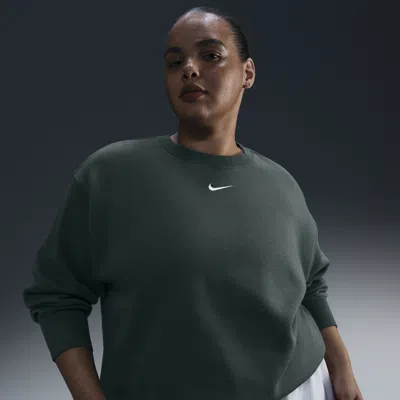Nike Women's  Sportswear Phoenix Fleece Oversized Crew-neck Sweatshirt (plus Size) In Green