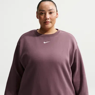 Nike Women's  Sportswear Phoenix Fleece Oversized Crew-neck Sweatshirt (plus Size) In Purple