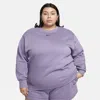 Nike Women's  Sportswear Phoenix Fleece Oversized Crew-neck Sweatshirt (plus Size) In Purple