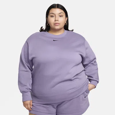 Nike Women's  Sportswear Phoenix Fleece Oversized Crew-neck Sweatshirt (plus Size) In Purple