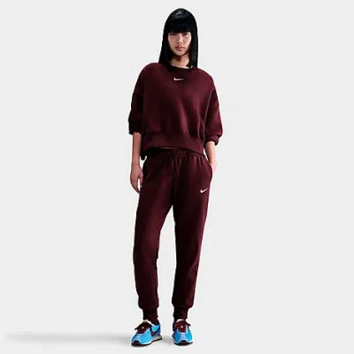 Nike Women's Sportswear Phoenix Fleece Oversized Crewneck Sweatshirt In Brown