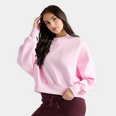 Nike Women's Sportswear Phoenix Fleece Oversized Crewneck Sweatshirt In Pink