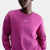 Nike Women's Sportswear Phoenix Fleece Oversized Crewneck Sweatshirt In Hot Fuchsia/sail