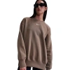 Nike Women's Sportswear Phoenix Fleece Oversized Crewneck Sweatshirt In Mink Brown/sail