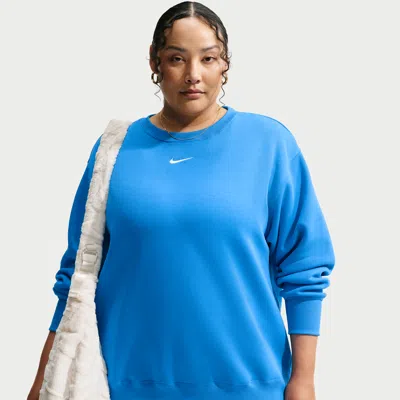 Nike Women's  Sportswear Phoenix Fleece Oversized Crew-neck Sweatshirt (plus Size) In Blue