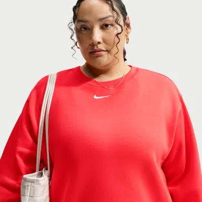 Nike Women's  Sportswear Phoenix Fleece Oversized Crew-neck Sweatshirt (plus Size) In Red