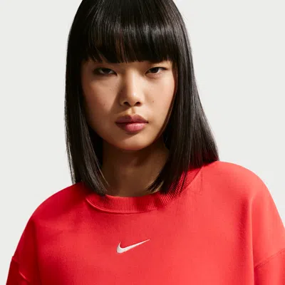 Nike Women's  Sportswear Phoenix Fleece Oversized Crew-neck Sweatshirt In Red