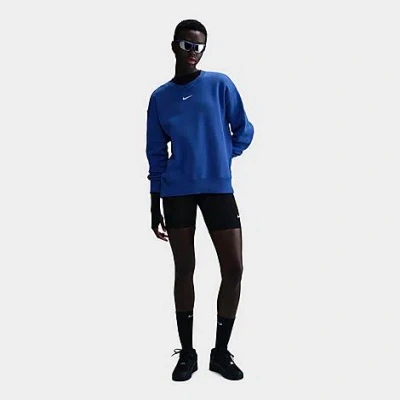 Nike Women's Sportswear Phoenix Fleece Oversized Crewneck Sweatshirt In Game Royal/sail