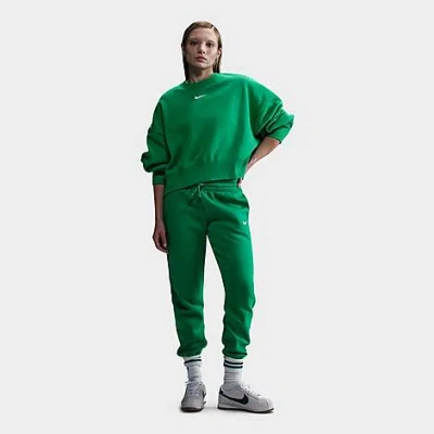 Nike Women's Sportswear Phoenix Fleece Oversized Crewneck Sweatshirt In Stadium Green/sail