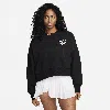 Nike Women's  Sportswear Phoenix Fleece Oversized Cropped Crew-neck Sweatshirt In Black