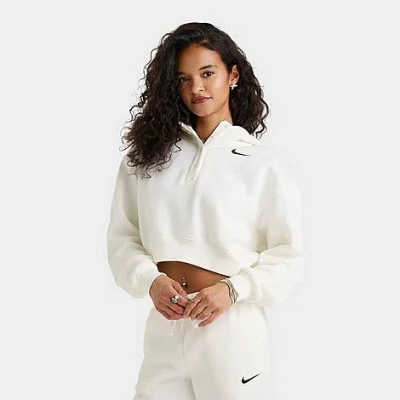 Nike Women's Sportswear Phoenix Fleece Oversized Cropped Henley Hoodie In Neutral