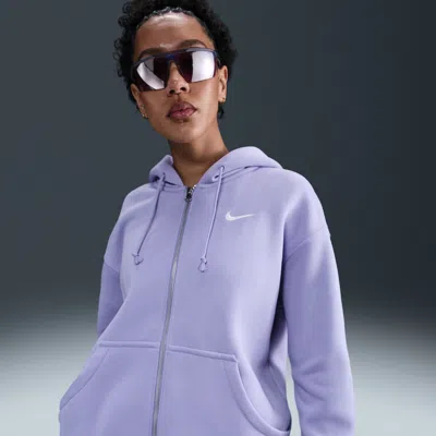 Nike Women's  Sportswear Phoenix Fleece Oversized Full-zip Hoodie In Purple