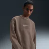 Nike Women's  Sportswear Phoenix Fleece Oversized Graphic Crew-neck Sweatshirt In Brown