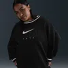 Nike Women's  Sportswear Phoenix Fleece Oversized Graphic Crew-neck Sweatshirt (plus Size) In Black