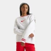Nike Women's Sportswear Phoenix Fleece Oversized Graphic Crewneck Sweatshirt In Heathered Grey/red