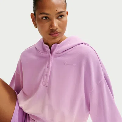 Nike Women's  Sportswear Phoenix Fleece Oversized Henley Hoodie In Pink