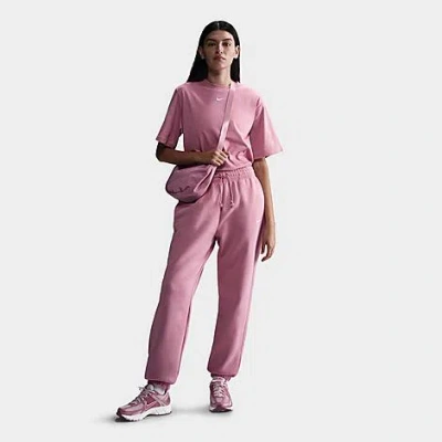 Nike Women's Sportswear Phoenix Fleece Oversized High-waisted Jogger Pants In Elemental Pink/sail