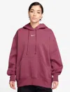 Nike Sportswear Phoenix Fleece Pullover Hoodie In Burgundy