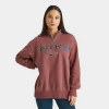 Nike Women's Sportswear Phoenix Fleece Oversized Logo Quarter-zip Sweatshirt In Red Sepia/armory