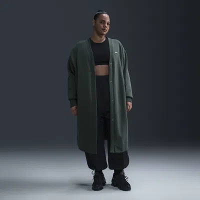 Nike Women's  Sportswear Phoenix Fleece Oversized Long Cardigan (plus Size) In Green