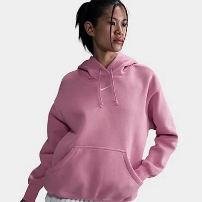 Nike Women's Sportswear Phoenix Fleece Oversized Pullover Hoodie In Pink