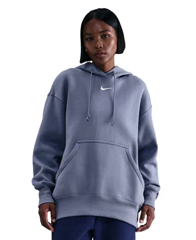 Nike Women's Sportswear Phoenix Fleece Oversized Pullover Hoodie In Blue