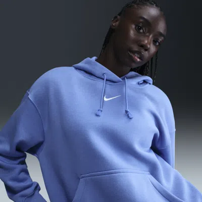 Nike Women's  Sportswear Phoenix Fleece Oversized Pullover Hoodie In Blue