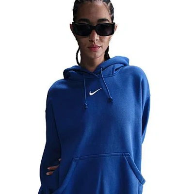 Nike Phoenix Fleece Super Oversized Hoodie In Blue