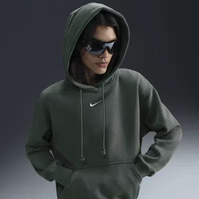 Nike Women's  Sportswear Phoenix Fleece Oversized Pullover Hoodie In Vintage Green/sail
