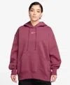 Nike Sportswear Phoenix Fleece Pullover Hoodie In Burgundy