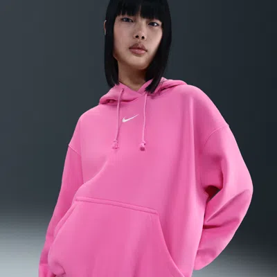 Nike Women's  Sportswear Phoenix Fleece Oversized Pullover Hoodie In Pink