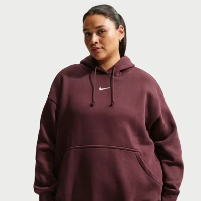 Nike Women's  Sportswear Phoenix Fleece Oversized Pullover Hoodie (plus Size) In Brown