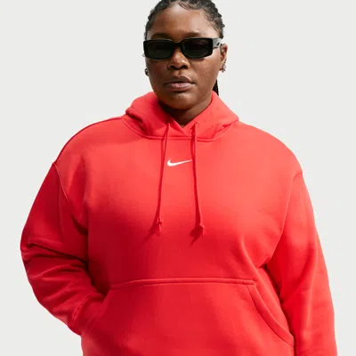 Nike Women's  Sportswear Phoenix Fleece Oversized Pullover Hoodie (plus Size) In Red
