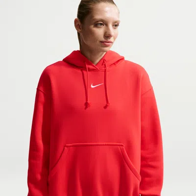 Nike Women's  Sportswear Phoenix Fleece Oversized Pullover Hoodie In Red