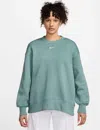 Nike Women's  Sportswear Phoenix Fleece Oversized Crew-neck Sweatshirt In Green