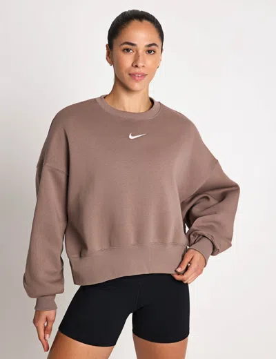 Nike Women's Sportswear Phoenix Fleece Sweatshirt In Brown