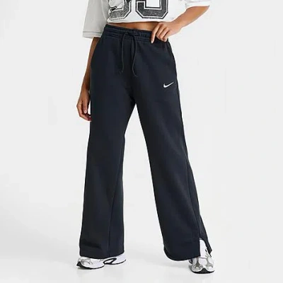 Nike Sportswear Phoenix High Waist Wide Leg Sweatpants In Black