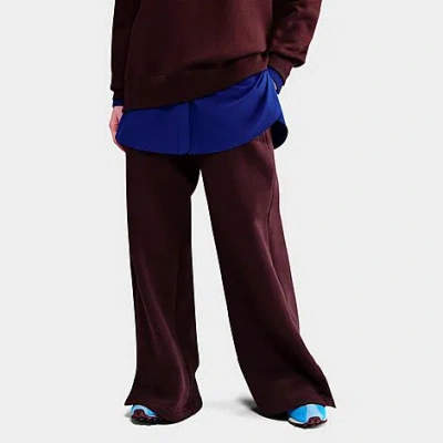 Nike Women's Sportswear Phoenix Fleece Wide-leg Sweatpants In Burgundy