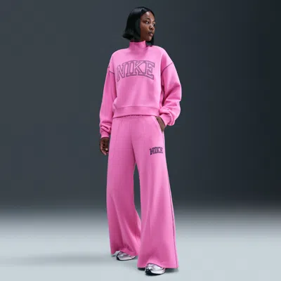 Nike Women's  Sportswear Phoenix Fleece Wide-leg Sweatpants In Pink