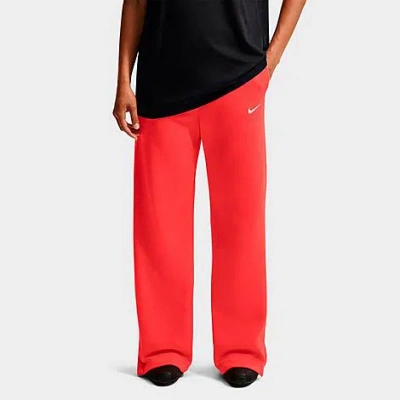 Nike Women's Sportswear Phoenix Fleece Wide-leg Sweatpants In Red