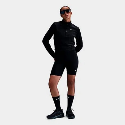 Nike Women's Sportswear Phoenix Plush Cozy Fleece Long-sleeve Half-zip Top In Black
