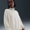 Nike Women's  Sportswear Phoenix Plush Cozy Fleece Oversized Mock-neck Top In White