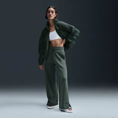 Nike Women's  Sportswear Phoenix Plush High-waisted Wide-leg Cozy Fleece Pants In Green